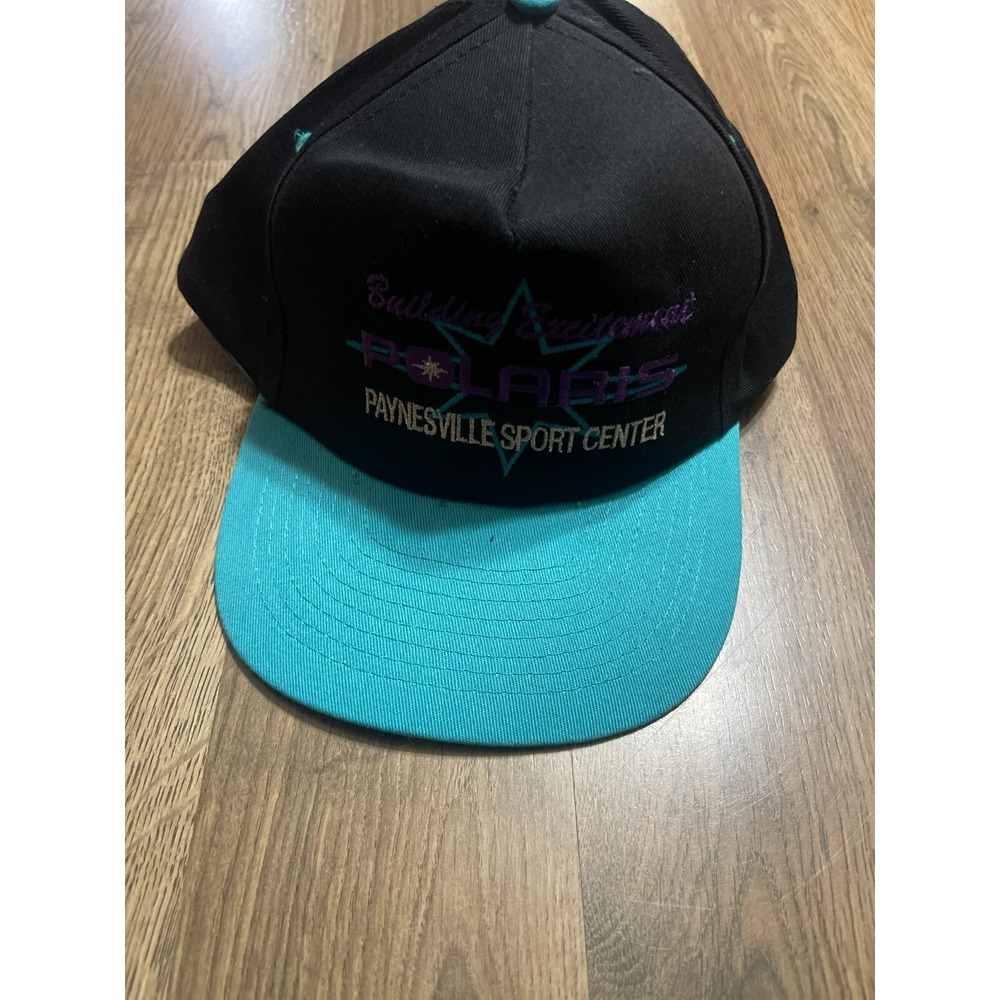 Polaris Hat Flat Bill Black Blue Purple Vintage Building Excitement